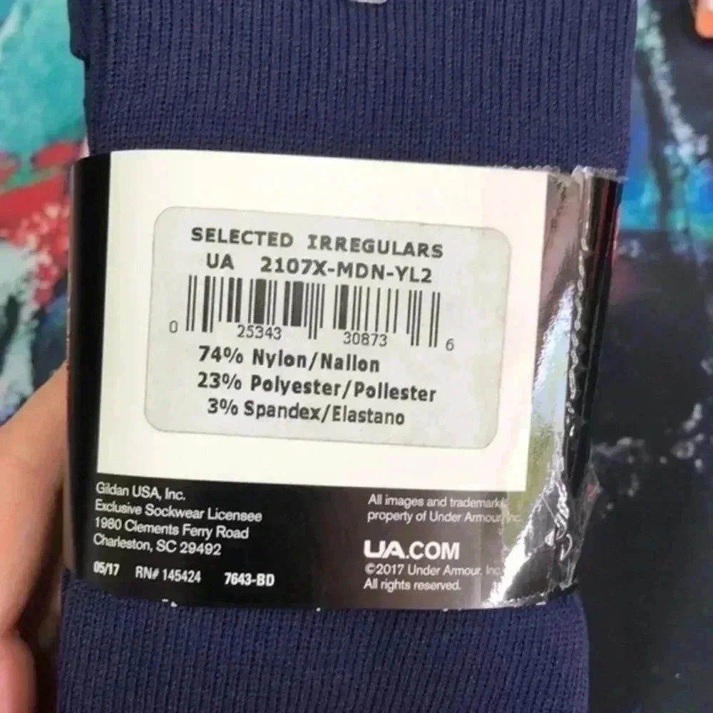 Under Armour brand UA performance 2 pack over the calf socks‎ navy